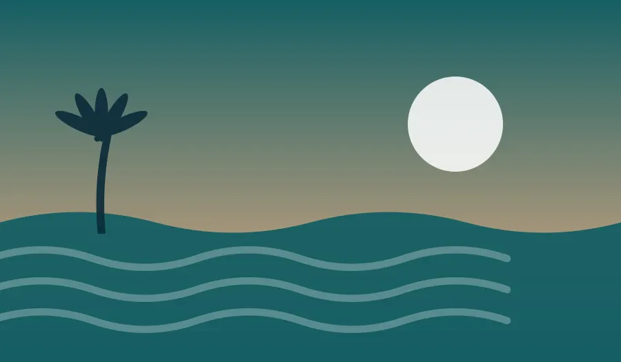 Ilustração de praia representando Roteiro