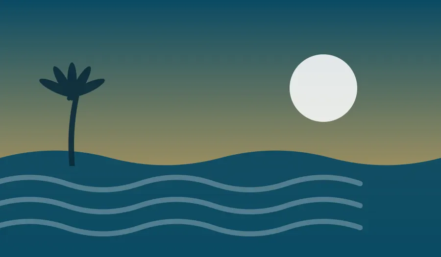 Ilustração de praia representando Barra de São Miguel